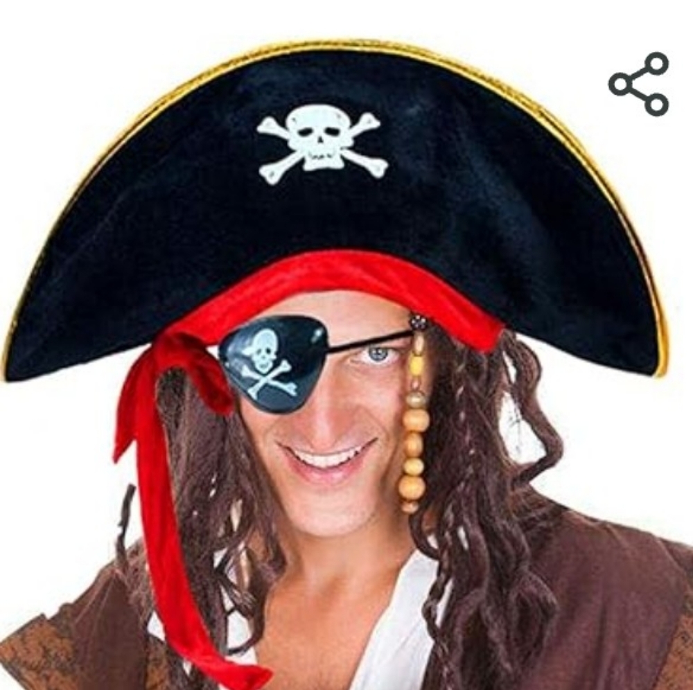New Pirate Captain Hat and Eyepatch